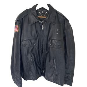 VTG 60s 70s Boston Fidelity Leathers Jacket Motorcycle Biker Punk Rocker Men 44